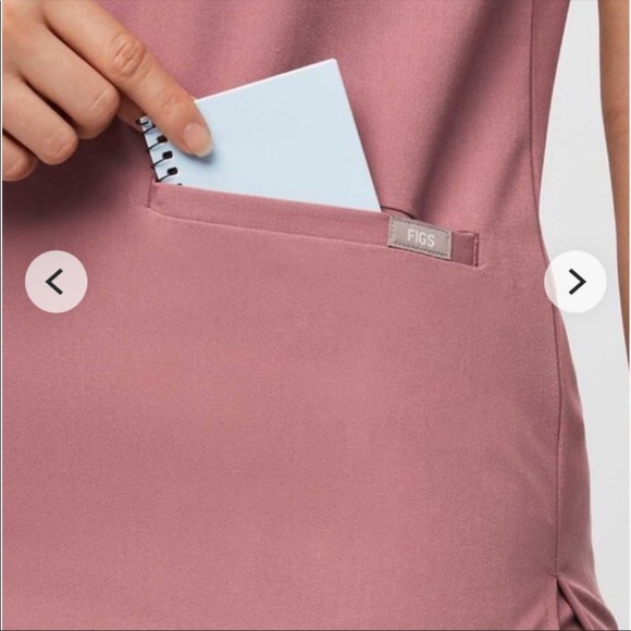 Figs Tops Figs Mauve Mandarin Collar Scrub Top Poshmark